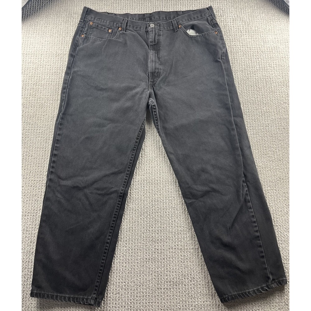 Levi's 505 Regular Fit Straight Leg Black Jeans Red Tab Men's 44x30 (Fits 42x29)